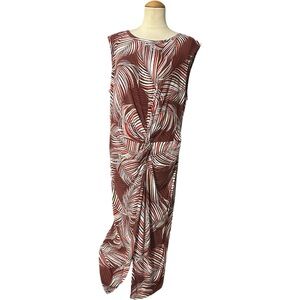 Liz Claiborne Mahogany Palms Knee Length Dress Red XXL